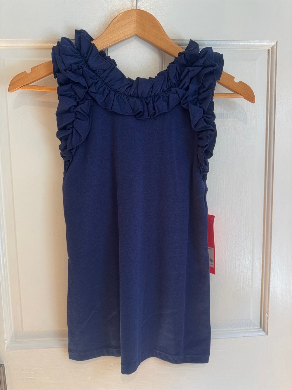 Lilly Pulitzer Navy Ruffle-Trim Tank Top size XS